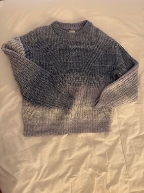 a new day Blue Ombre Waffle-Knit Crewneck Sweater